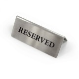 Semn Masa Inox Reserved / Reservado &ndash; 12x5.8x4.3 cm &ndash; HoReCa