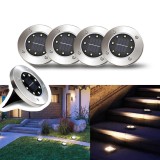 Set 4 x lampa solara estetica exterioara de gradina, cu 8 led-uri, cu suport scurt, AVEX
