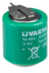 Acumulator Varta 2.4V V3/80H-SLF1/1 cu 2 Pini, Capacitate 80mAh Ni-Mh Bulk foto