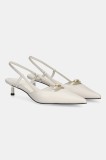 Answear Lab stilettos de piele culoarea alb
