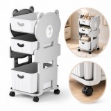 Dulap organizator de jucarii, din plastic, 3 sertare depozitare, model ursulet, JollyMag, PO26, 68x35x29 cm