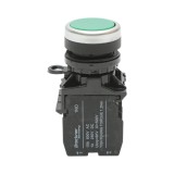 Buton de comanda verde cu revenire 1NO+1NC, 10A, LA42 Breckner Germany
