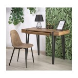 Cumpara ieftin Birou HM B39, cadru metalic, MDF, polita pentru tastatura, 110x55x76 cm, nuc