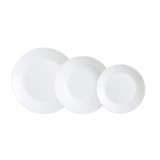 Set 18 Piese Vesela Arcopal Zelie White - Farfurii Plate, Adanci, Desert - Serviciu Masa Elegant, Compatibil Microunde &amp; Masina de Spalat Vase