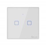 Intrerupator Smart cu Touch WiFi + RF 433 Sonoff T2 EU TX, (2 canale), Generic