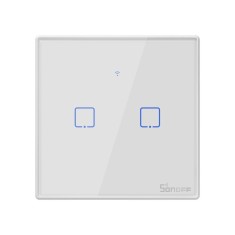 Intrerupator Smart cu Touch WiFi + RF 433 Sonoff T2 EU TX, (2 canale)