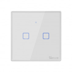 Intrerupator Smart cu Touch WiFi + RF 433 Sonoff T2 EU TX, (2 canale)