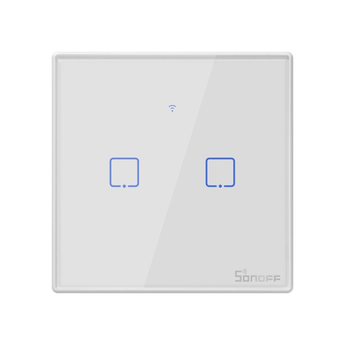 Intrerupator Smart cu Touch WiFi + RF 433 Sonoff T2 EU TX, (2 canale)