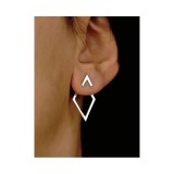 Cercei Diamant, Forma Geometrica Argintii 1.2x2.4cm - 373476