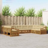 vidaXL Seturi de canapele 9 pcs Natural și Bej Lemn Solid de Acacia 3374148