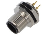 Conector M12 LUTRONIC 4 pini 4A 250V IP67 drept THT cod 1819