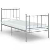 VidaXL Cadru de pat, gri, 100x200 cm, metal