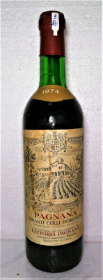 B 80 -vin CHIANTI COLLI FIORENTINI, DOC, F. PAGNANA, cl 72 gr 12 recoltare 1974 foto