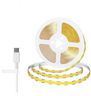 Banda LED COB alb rece, 5V DC, type-C, 300leds m, 2m, IP20 foto