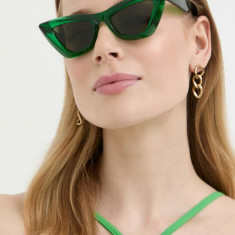 Bottega Veneta ochelari de soare femei, culoarea verde