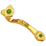 Sceptru Ru yi, amuleta Feng Shui pentru prosperitate financiara si ocuparea statutului dorit, metal 9.5cm auriu