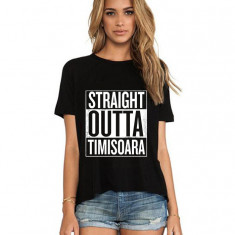 Tricou dama negru - Straight Outta Timisoara - XL