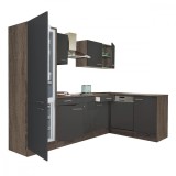 Unitate Bucatarie Colț Leziter Yorki 280 Stejar/Antracit Satinat 280cm Modulara