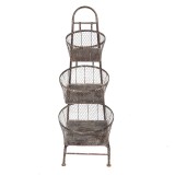 Cumpara ieftin Raft cu 3 cosuri metal maro 43x43x116 cm