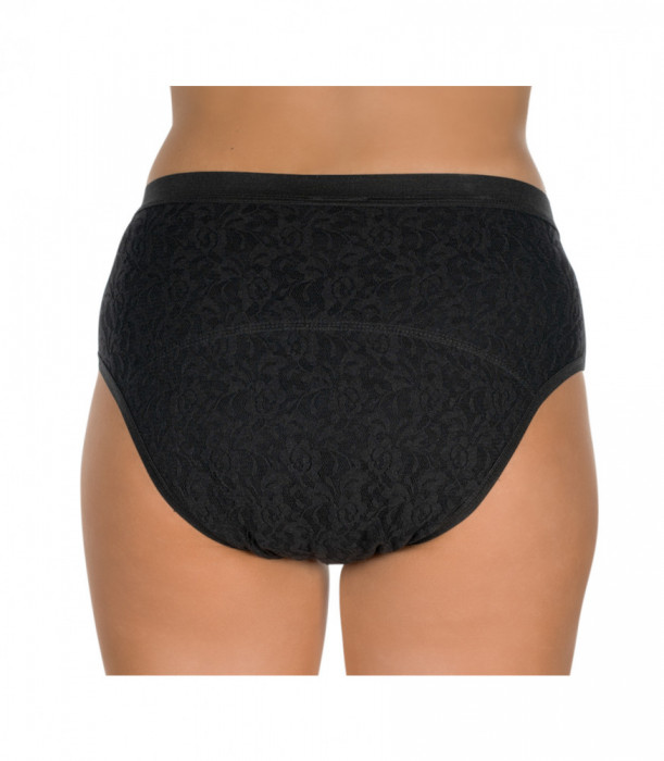 Chilot dama menstruali/incontinenta nivel 2/5, Suprima, Bumbac, Negru, Mar S