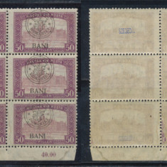 Emisiunea Cluj 1919 Parlament 50 BANI eroare BAN I intr-un bloc 9 timbre MNH