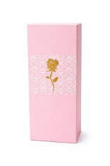 Cutie cadou cu trandafiri din sapun si urs de plus, tip buchet, 24K Golden Rose, 26 x 9 x 6 cm