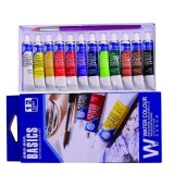 Culori tempera Colorarte, cu pensula, 12 culori x 6ml, EW1206C