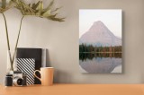 Tablou Canvas Peisaj Montan Reflexie Muntel la Apus Multicolor, 26 x 39 cm, CMCLASS