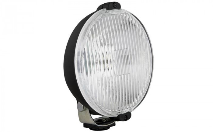 Proiector auto Wesem 12/24V bec H3, 152x81mm rotund, sticla alba si carcasa neagra, cu lumina de drum , 1 buc. Kft Auto