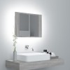 Gossi dulap cu oglinda &amp; led gri sonoma 60x12x45 cm lemn compozit