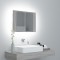 Gossi dulap cu oglinda &amp; led gri sonoma 60x12x45 cm lemn compozit