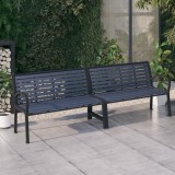 Cumpara ieftin Bancă dublă de grădină, negru, 251 cm, oțel și WPC