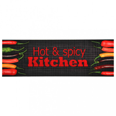 Covoraș bucătărie, imprimeu Hot &amp;amp; Spicy, 60x300 cm, lavabil foto