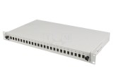 Panou patch fiber LANBERG 24 porturi rack 19 1U gri