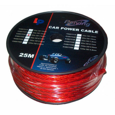 Cablu putere cu 8ga (6.7mm/8.31mm2) 25m rosu foto