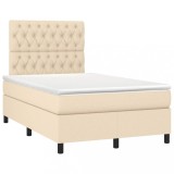 Cumpara ieftin Pat continental cu saltea, crem, 120x190 cm, textil