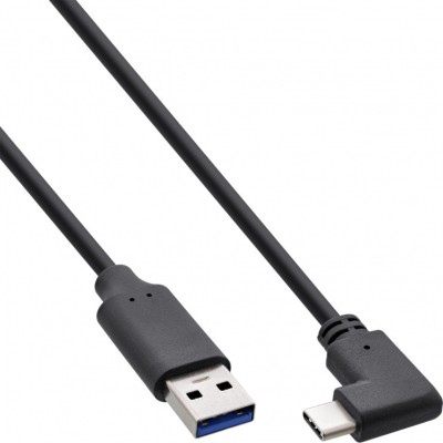 Cablu USB 3.2 Gen2-A la USB type C drept/unghi 90 grade T-T 2m, InLine IL35712W foto