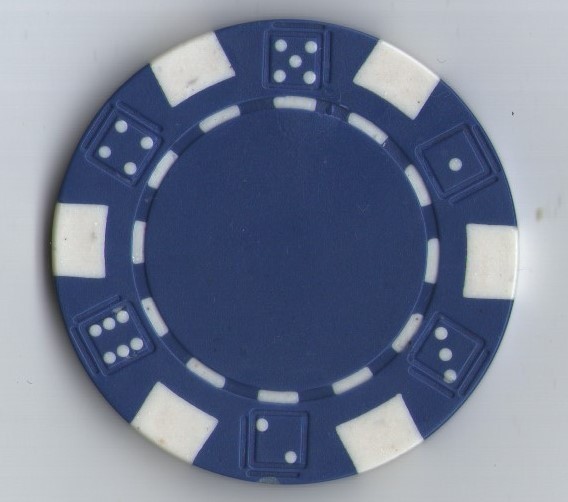 Jeton Poker - albastru, 40 mm