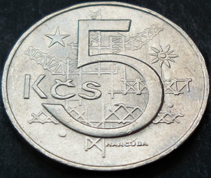 Moneda 5 COROANE - RS CEHOSLOVACIA, anul 1968 *cod 1911 B