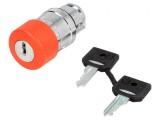 Comutator de Siguranță cu Cheie 22mm Roșu 2 Poziții