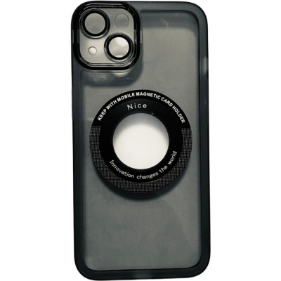 Husa protectie Flippy pentru Apple iPhone 13 decupaj logo, magnetica, Protectie Camera, Negru foto