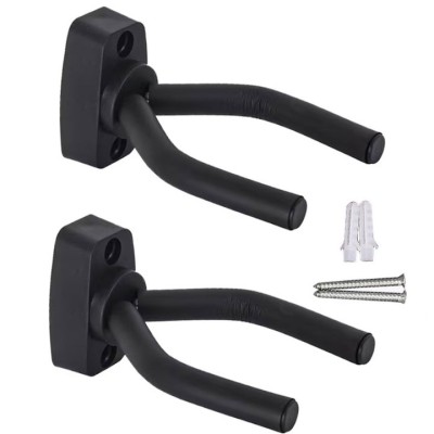 Set 2x suport de perete pentru chitara, acoperit cu spuma, 13 cm, universal, negru foto