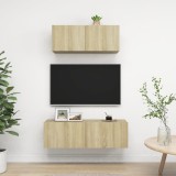 Cumpara ieftin Set dulapuri TV, 2 piese, stejar sonoma, lemn prelucrat