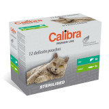 Cumpara ieftin Calibra Cat Pouch Premium Adult Sterilized Multipack, 12 x 100 g