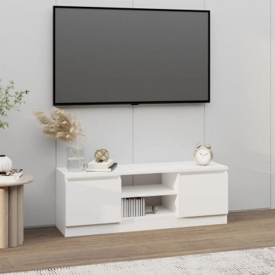 vidaXL Comodă TV cu ușă, alb, 102x30x36 cm foto