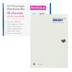 Aproape nou: Sursa alimentare CCTV PNI STC30.2A in cutie metalica 12V 30A 360W, 18