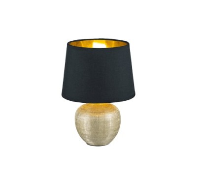 Veioza/Lampa de masa LUXOR, negru/auriu, dulie E14 -TRIO foto