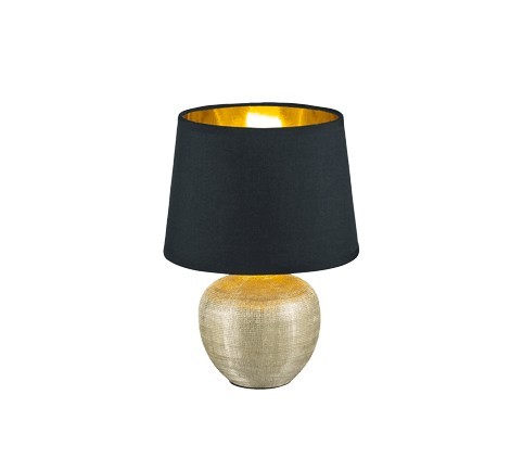 Veioza/Lampa de masa LUXOR, negru/auriu, dulie E14 -TRIO