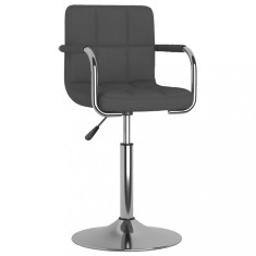 vidaXL Scaun de bucătărie, gri &icirc;nchis, material textil