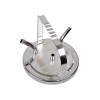 Capac Inox Bidon 30L Melasty, Garnitura Inclusa, Iesiri Pulsator/Furtun Lapte/Vacuum, Diametru 205mm, Piese Legatura 13x16mm